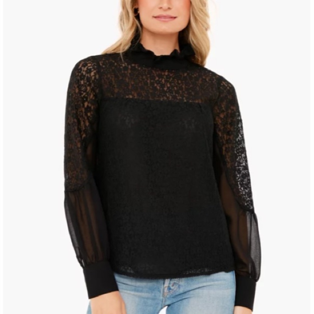 Black Rosalee Sheer Puff Sleeve Blouse
TUCKERNUCK